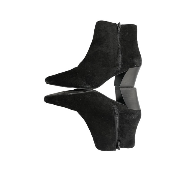 Kensie Black Suede Lyden Pointed Toe Block Heel Ankle Boots Size 7 Women’s - Picture 6 of 9
